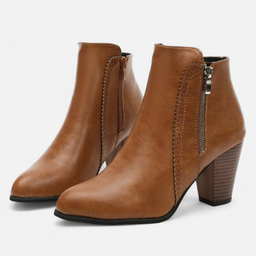 Women's Vintage Zip-Up Heel Boots
