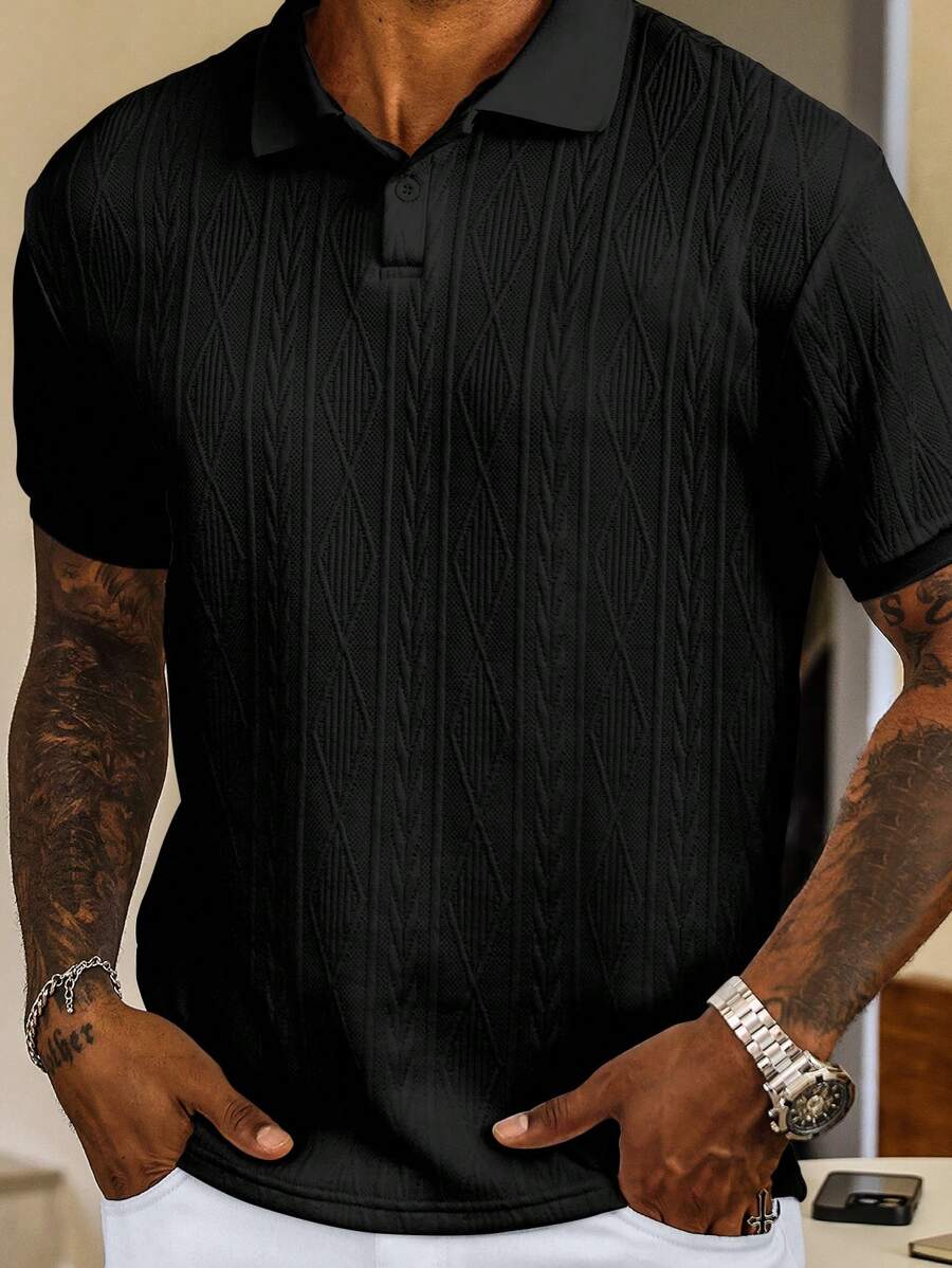 Men's Relaxed Button-Up Summer Polo