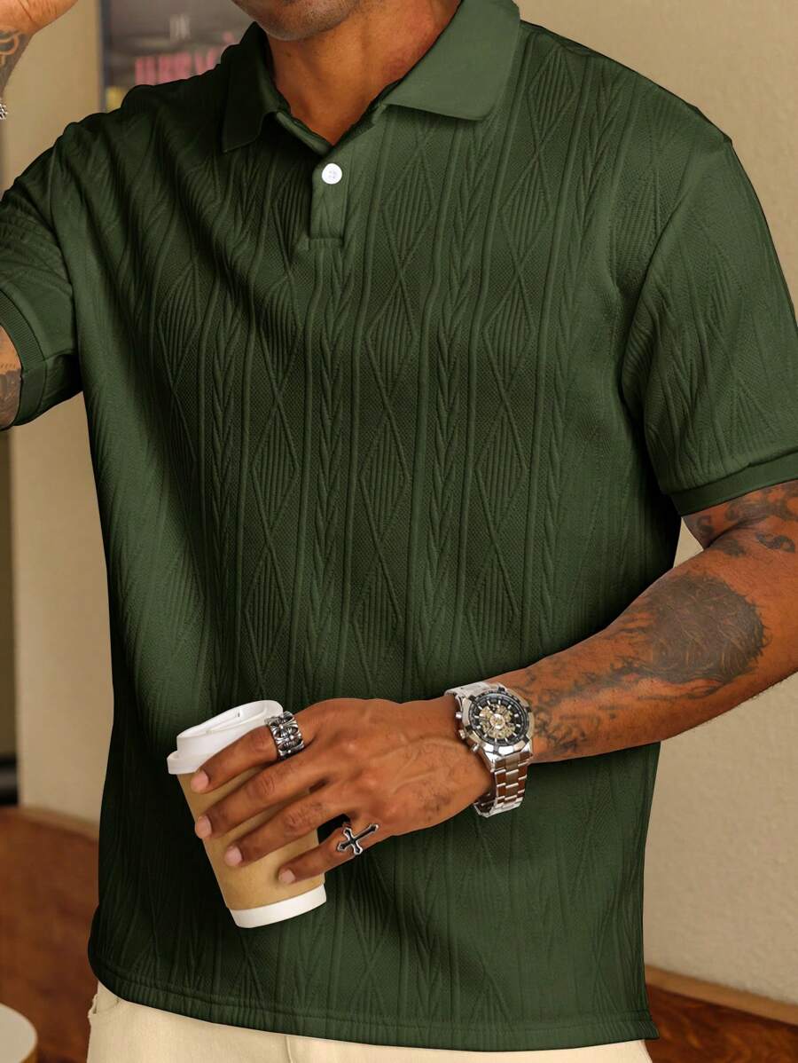 Men's Relaxed Button-Up Summer Polo