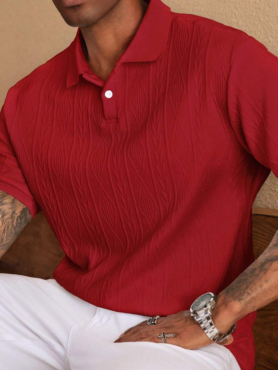 Men's Relaxed Button-Up Summer Polo
