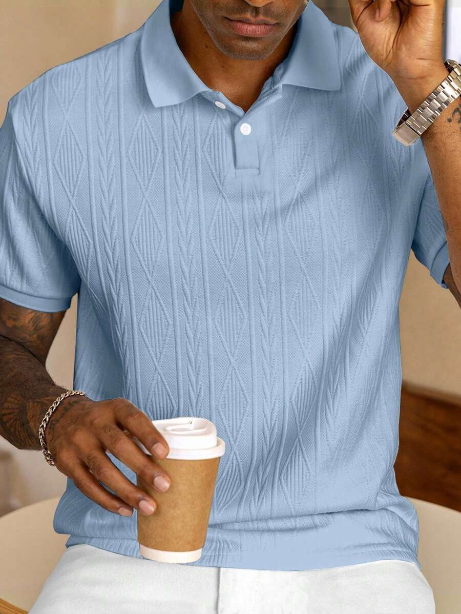 Men's Relaxed Button-Up Summer Polo