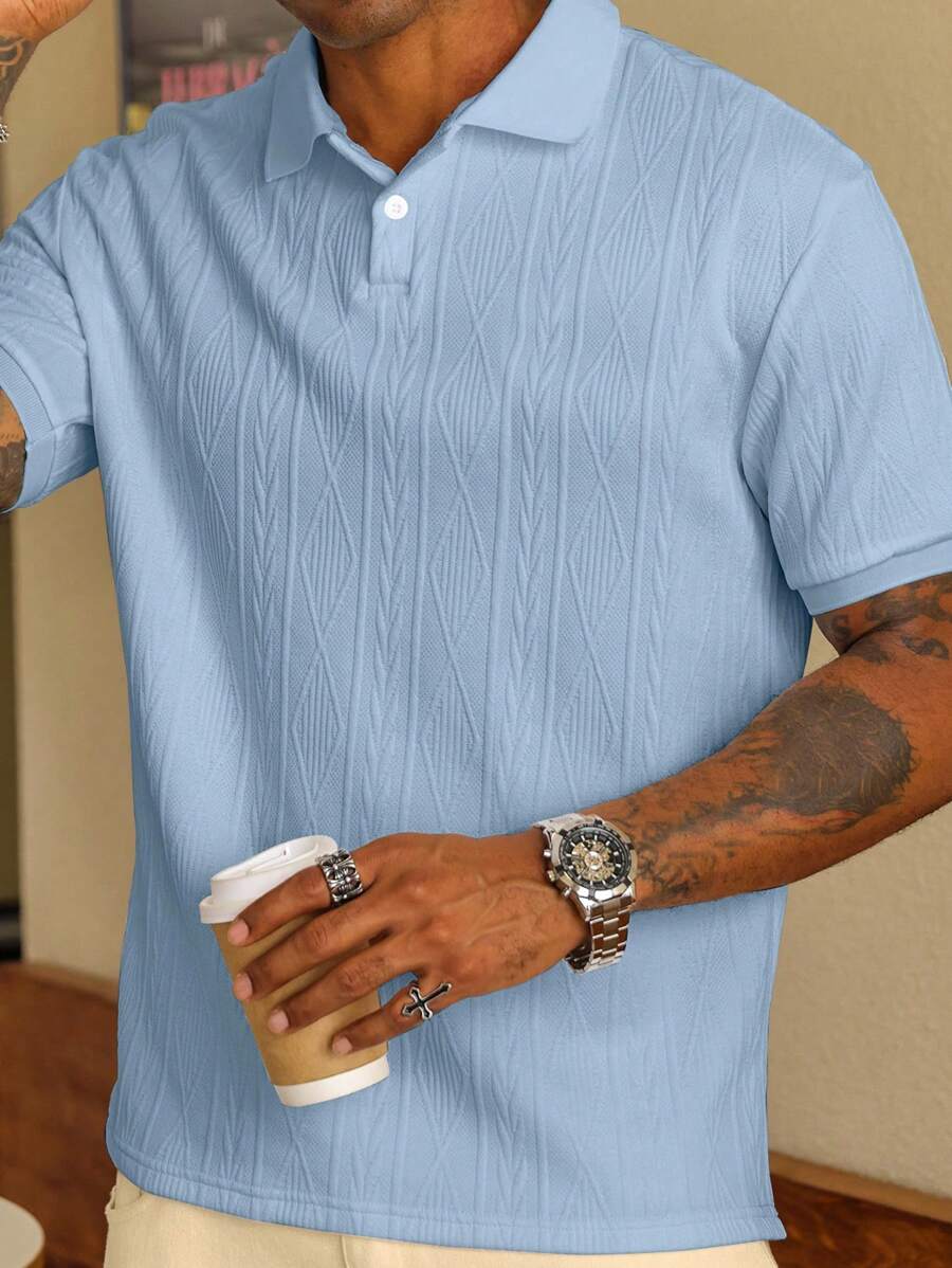 Men's Relaxed Button-Up Summer Polo