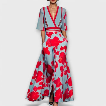 Women's Refined Floral Fitted Dress