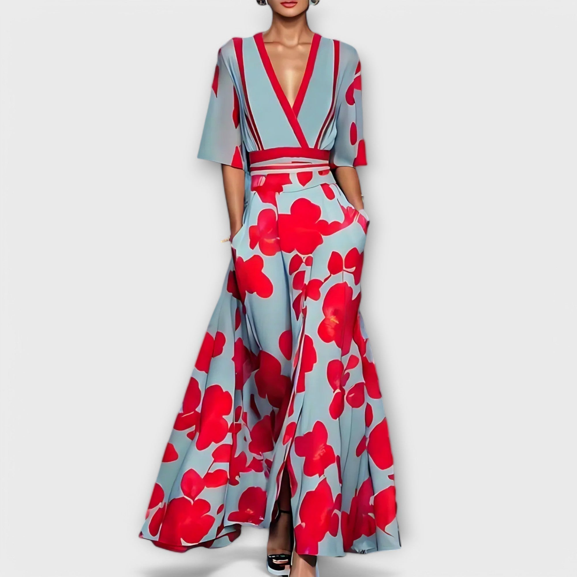Women's Refined Floral Fitted Dress