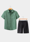 Men's Casual Summer Matching Set– Green Black