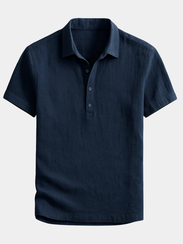 Men's Breathable Linen Polo Shirt