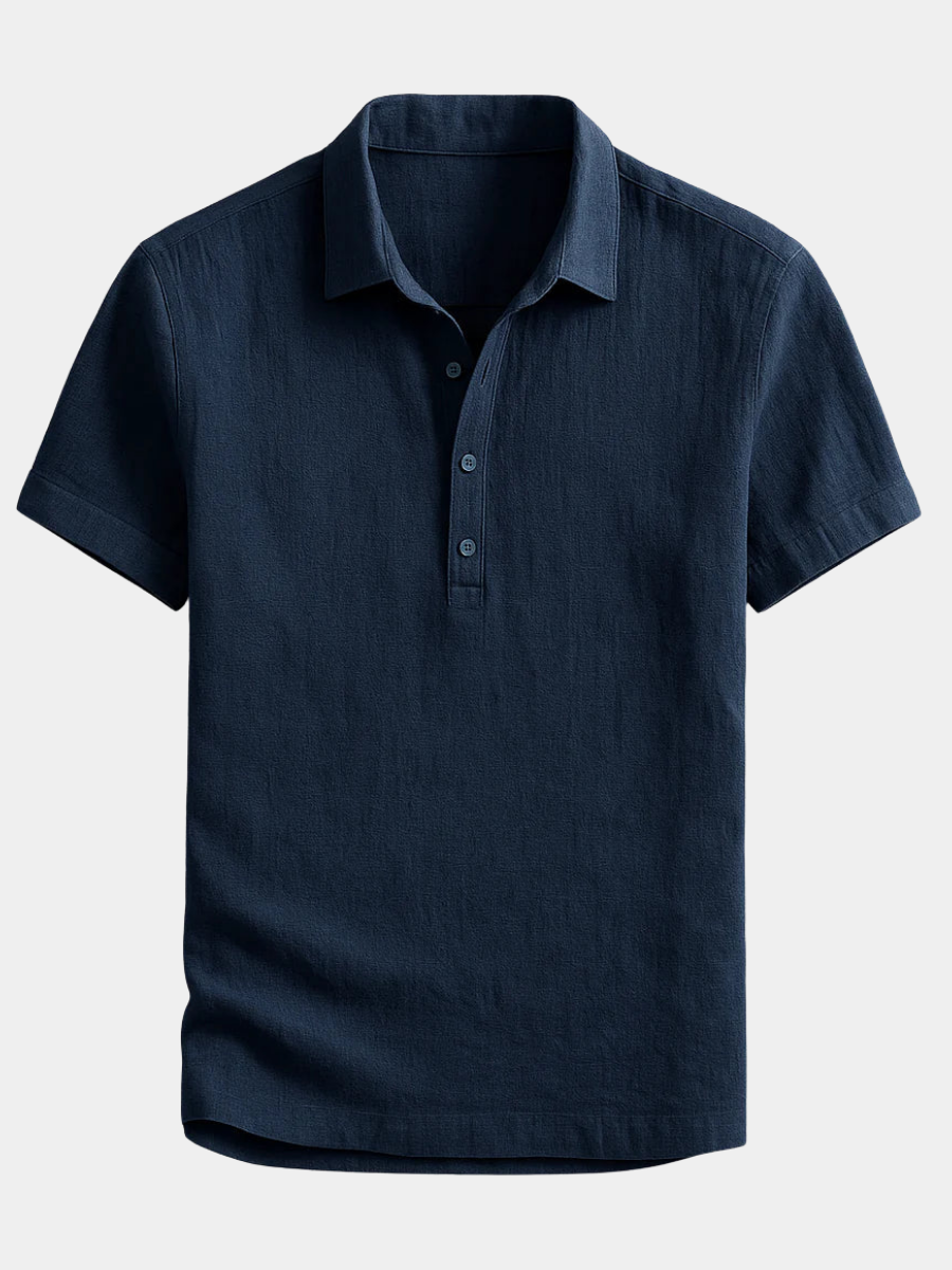 Men's Breathable Linen Polo Shirt