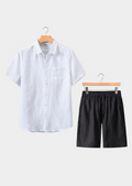 Men's Casual Summer Matching Set – White Black