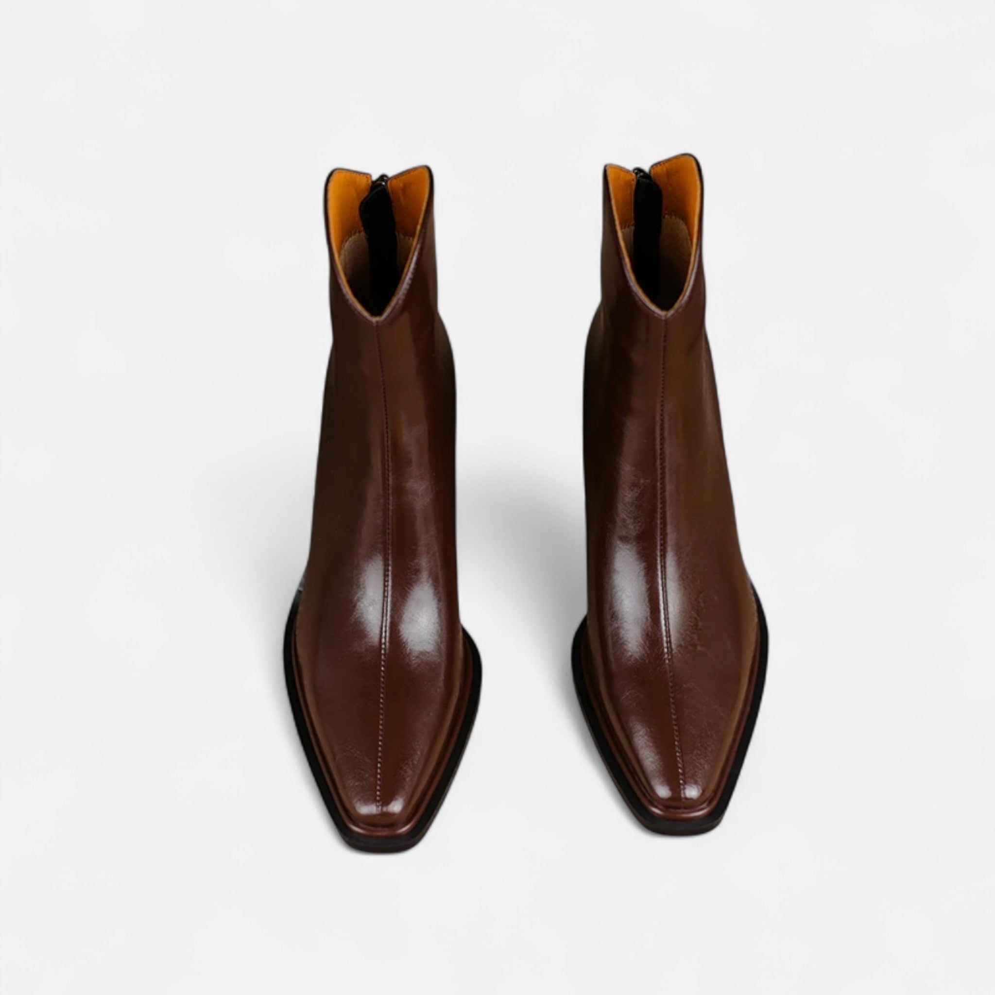 Women's Elegant Leather Heel Boots