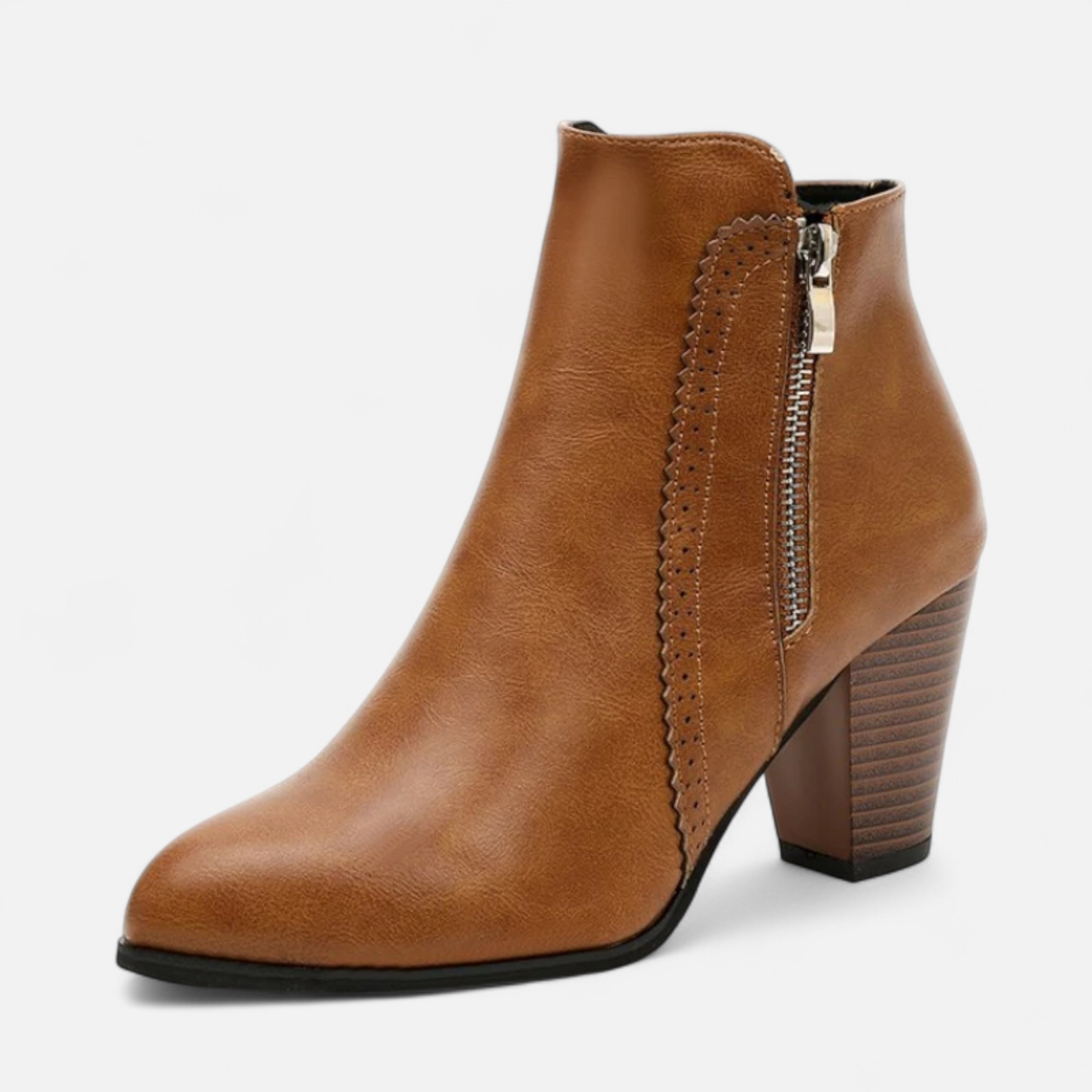Women's Vintage Zip-Up Heel Boots