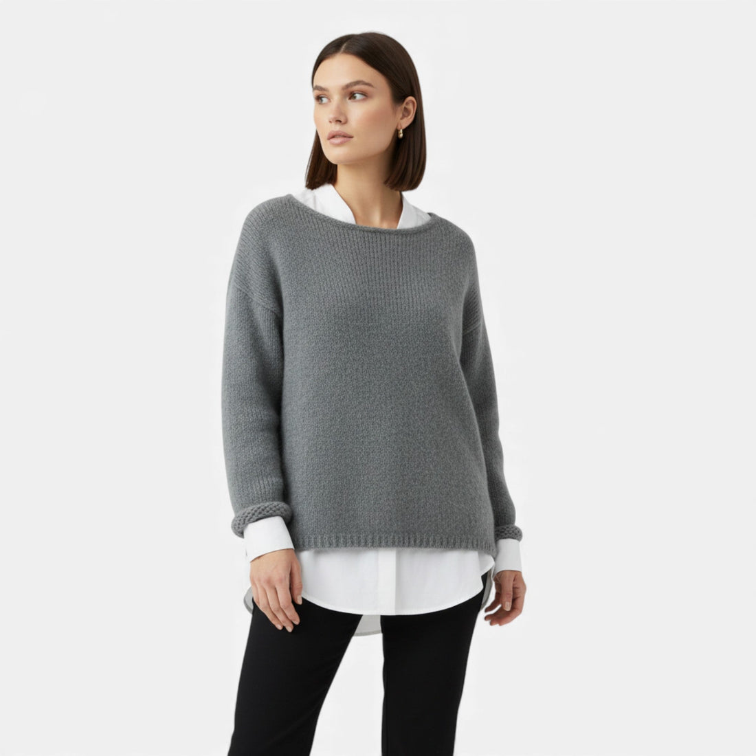 Women's Bare-Shoulder Knitted Winter Sweater