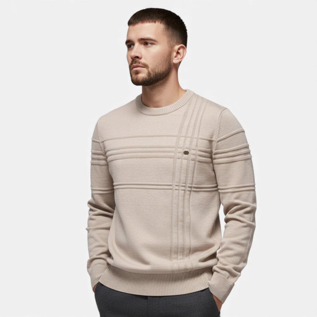 Men's Tailored Structured Knit Sweater