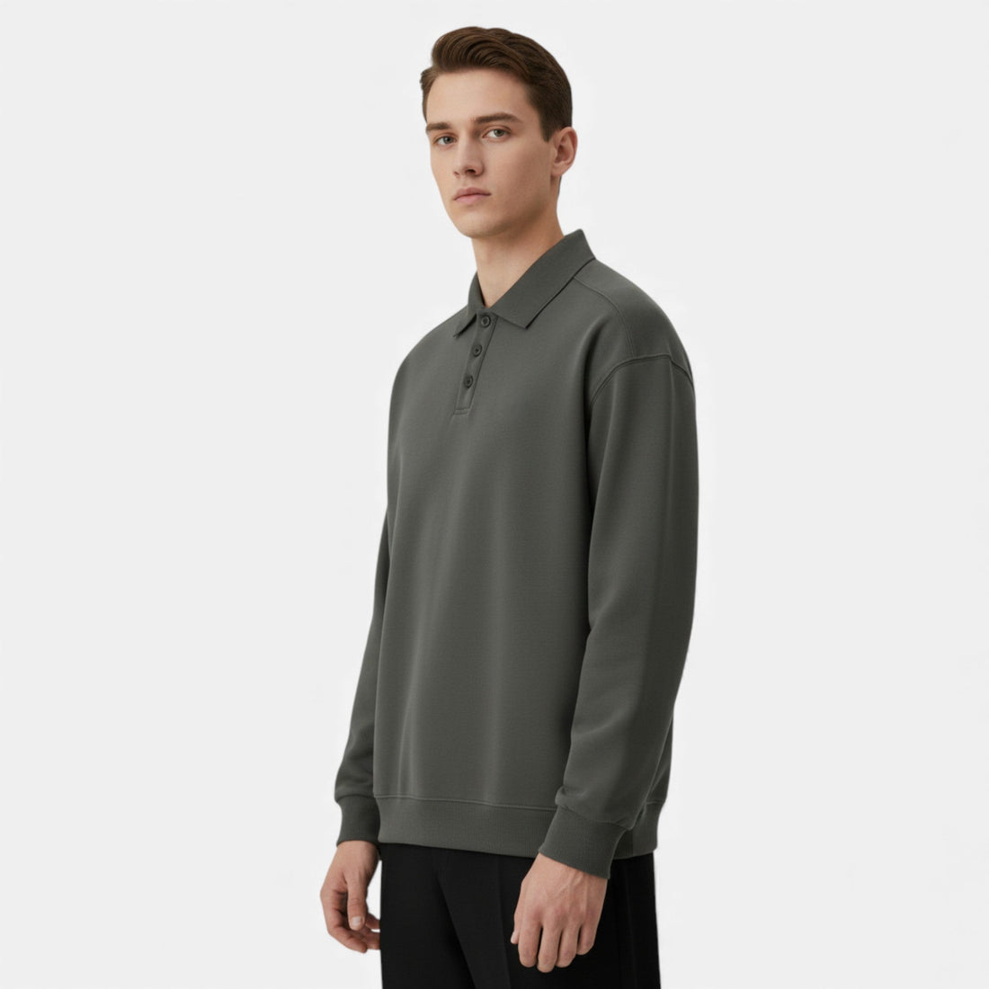 Men's Ribbed Polo Knit Sweater