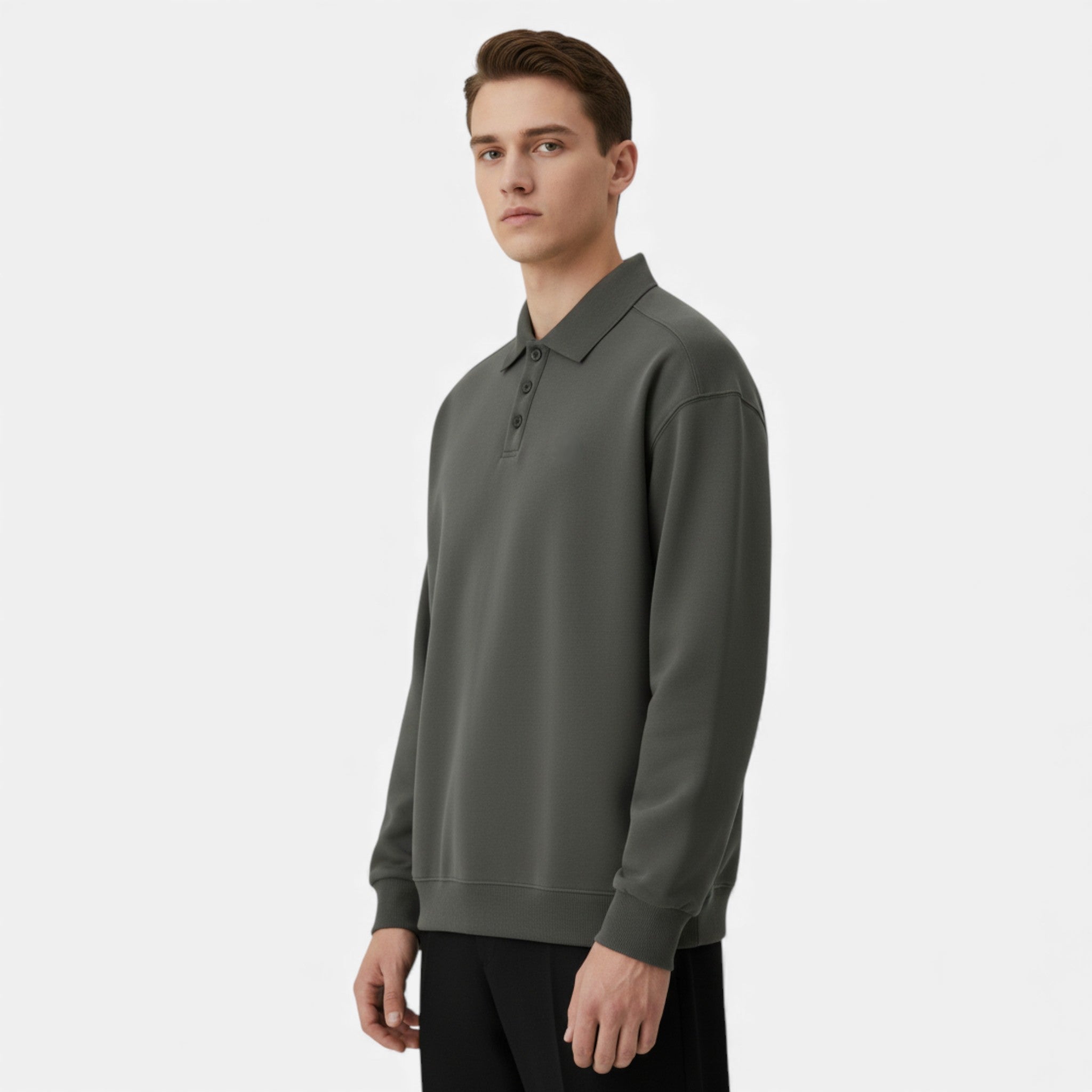 Men's Ribbed Polo Knit Sweater
