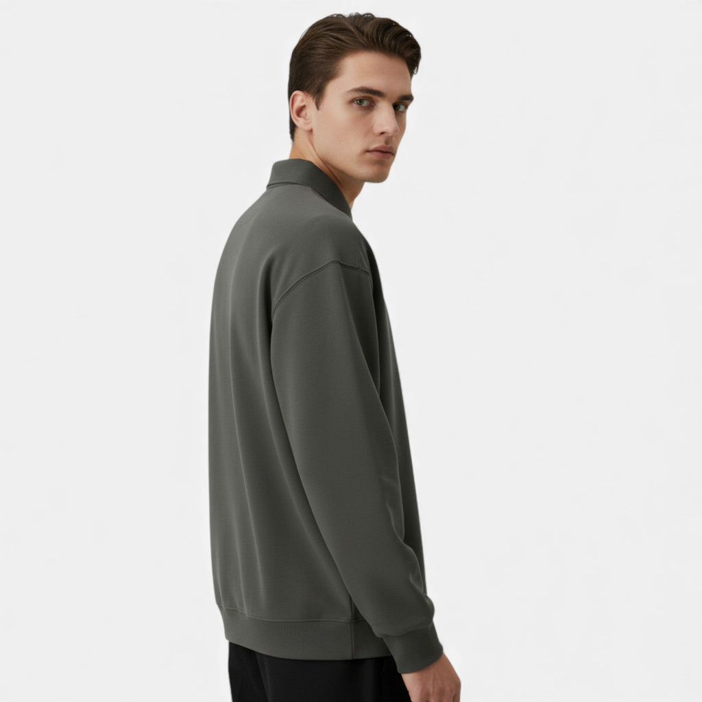 Men's Ribbed Polo Knit Sweater