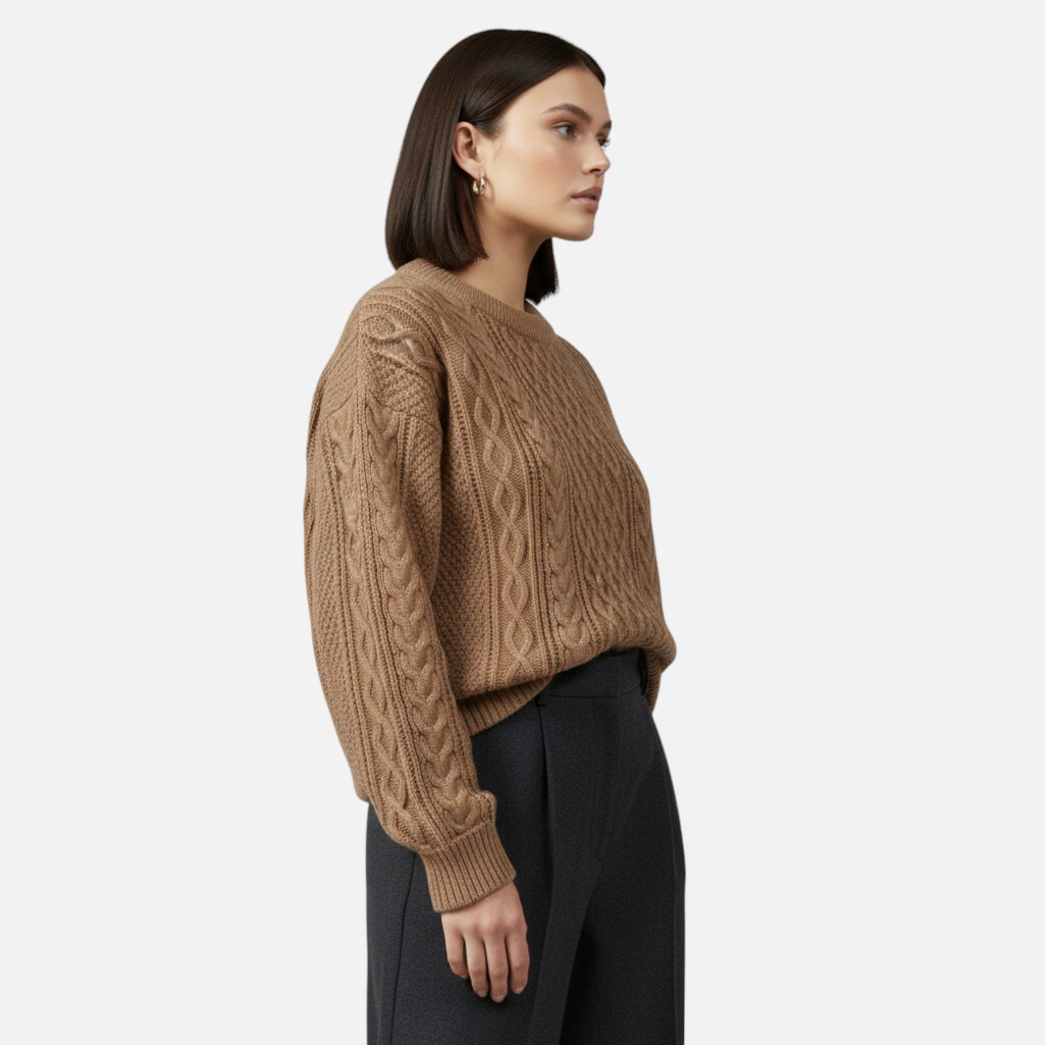 Women's Flexible Cable-Knit Sweater