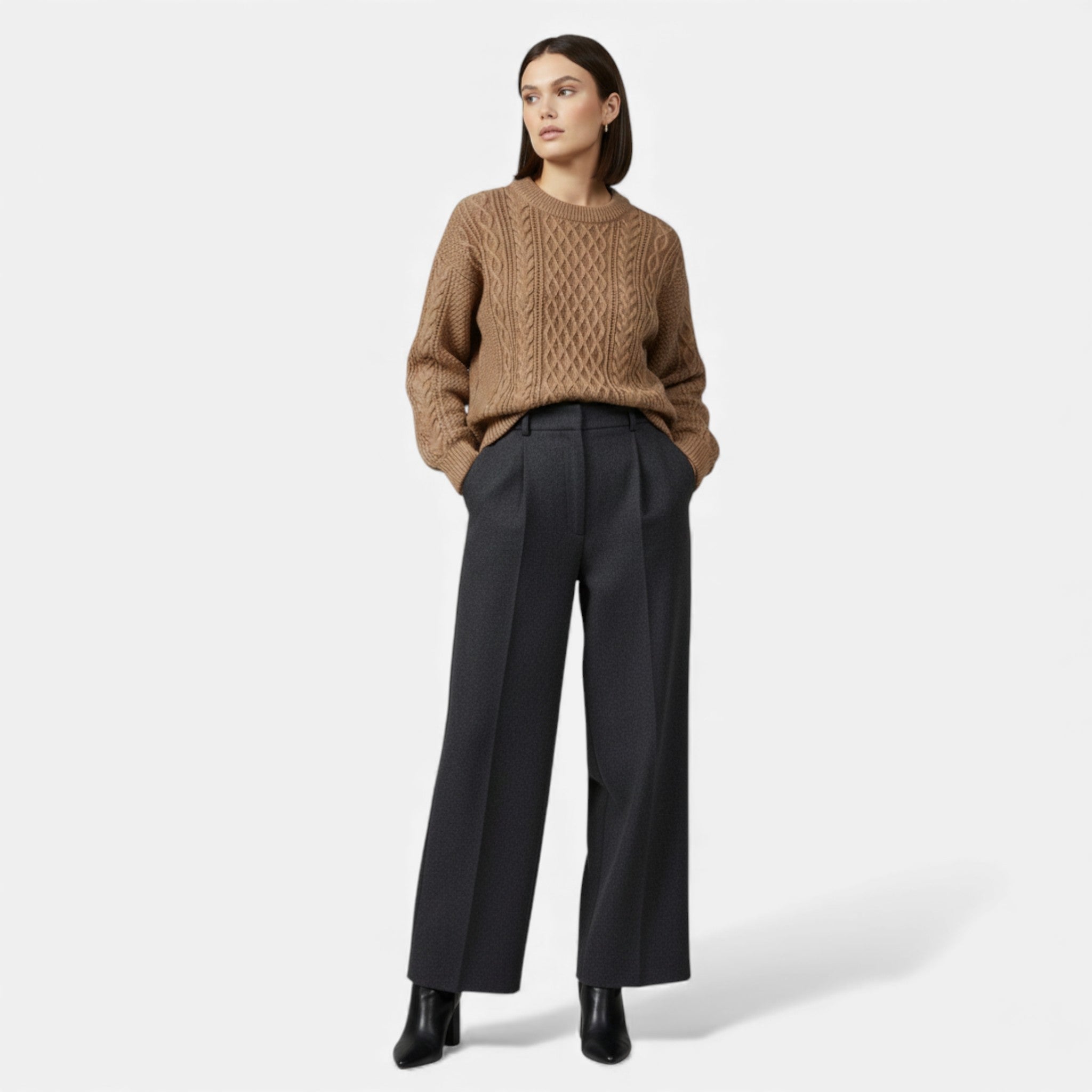 Women's Flexible Cable-Knit Sweater