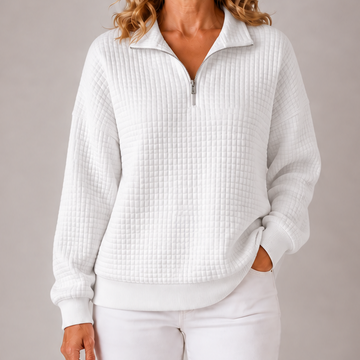 Tami | Quilted Quarter-Zip Sweater
