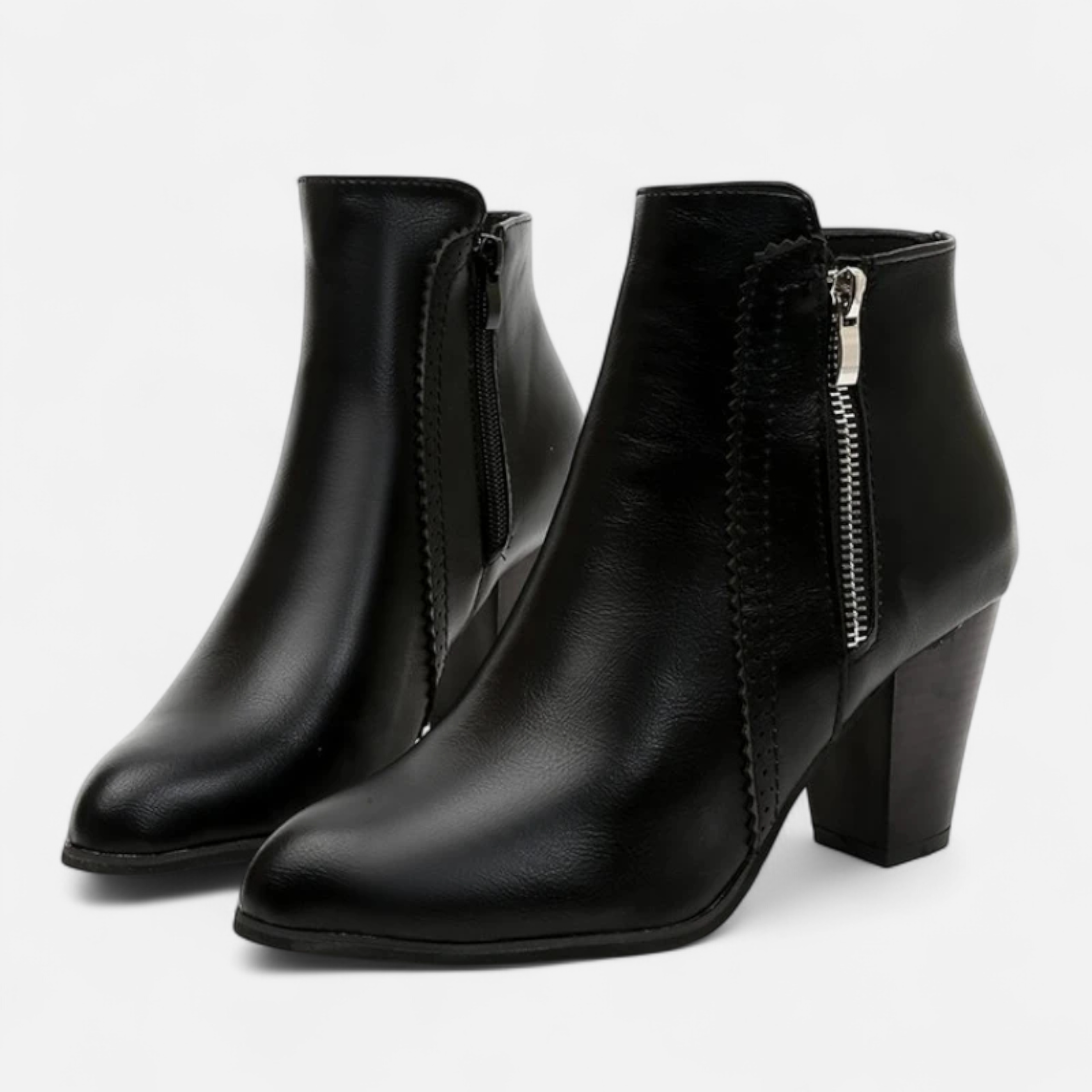 Women's Vintage Zip-Up Heel Boots