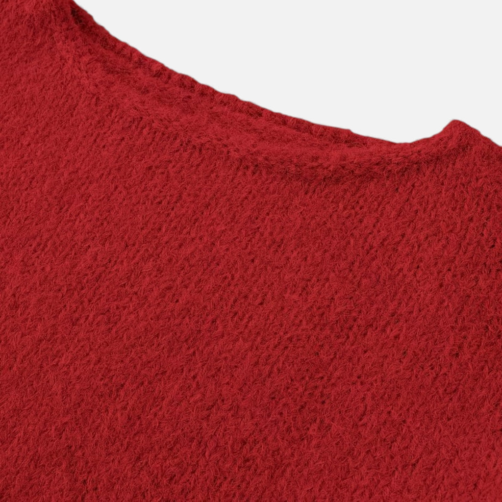 Women's Bare-Shoulder Knitted Winter Sweater