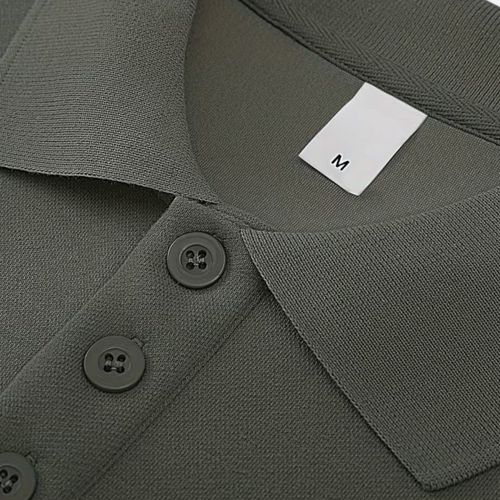 Men's Ribbed Polo Knit Sweater